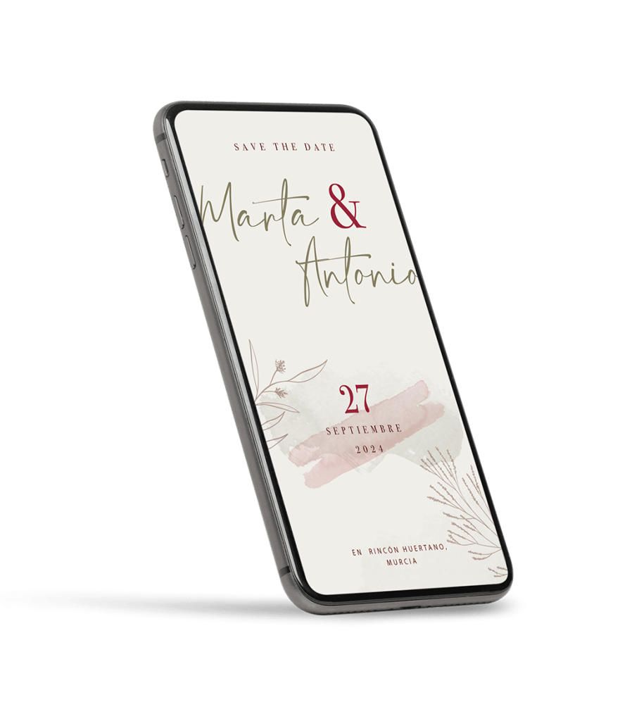 ejemplo de invitación para el Save the Date de tu boda